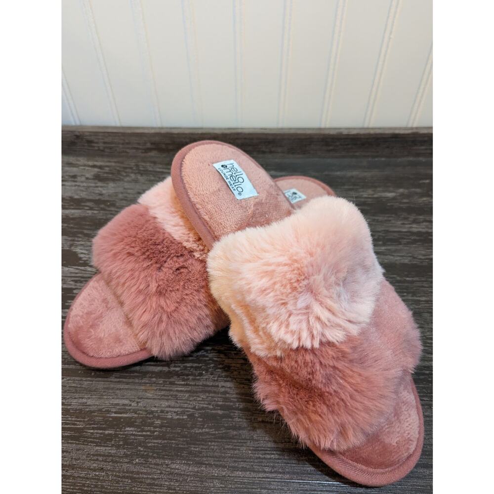 Women's Hello Mello Ultra Plush Two-Tone Pink Summer Slipper size  XL  9-10